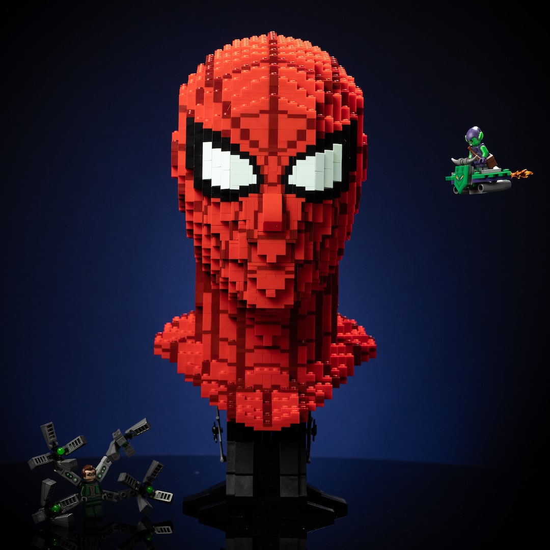 Peter (the Web Slinger) Life-Sized Bust made using LEGO parts