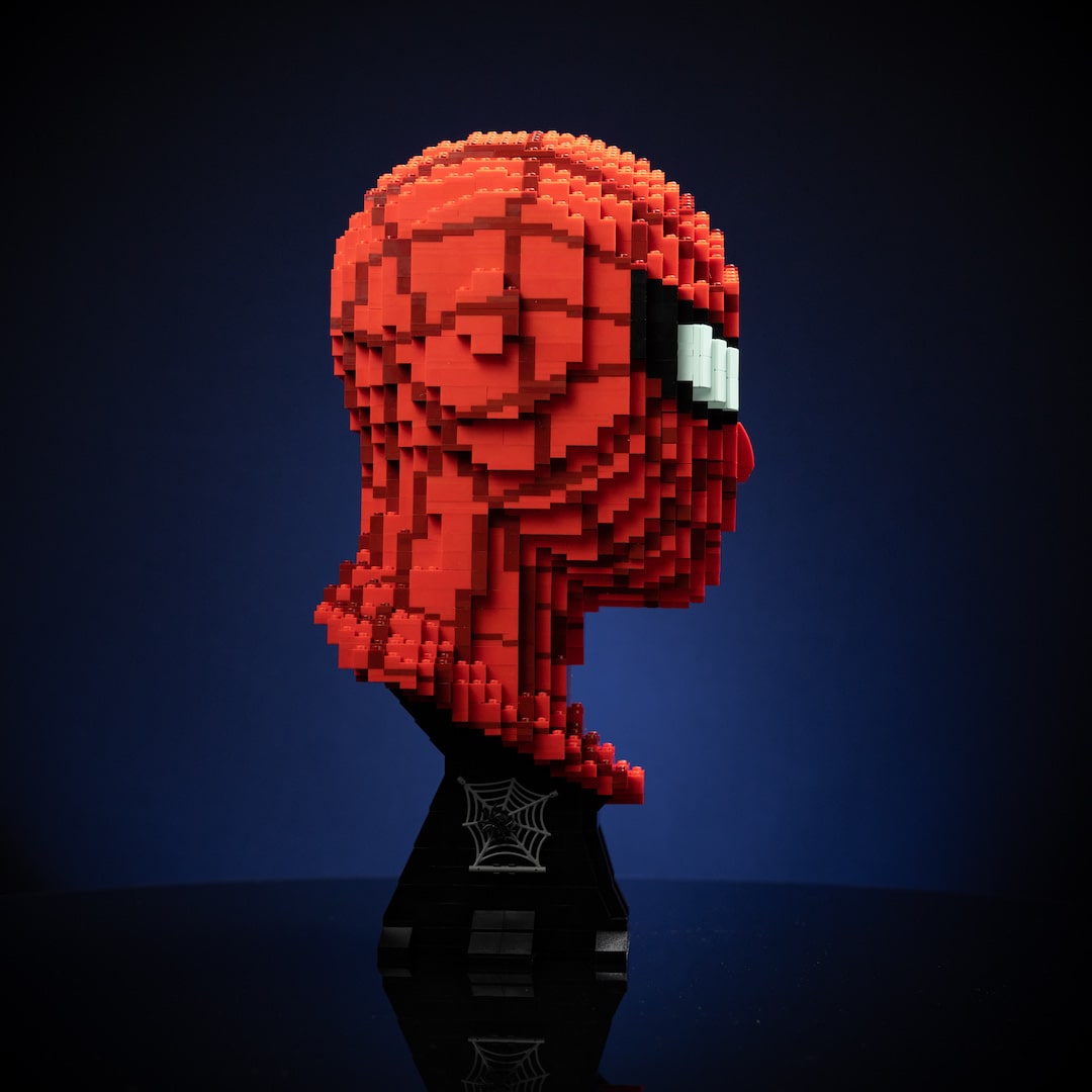 Peter (the Web Slinger) Life-Sized Bust made using LEGO parts