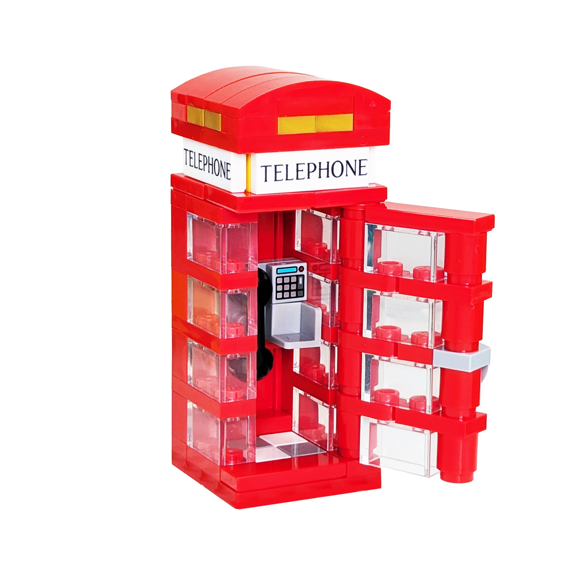 Iconic UK Phone Box made with Lego