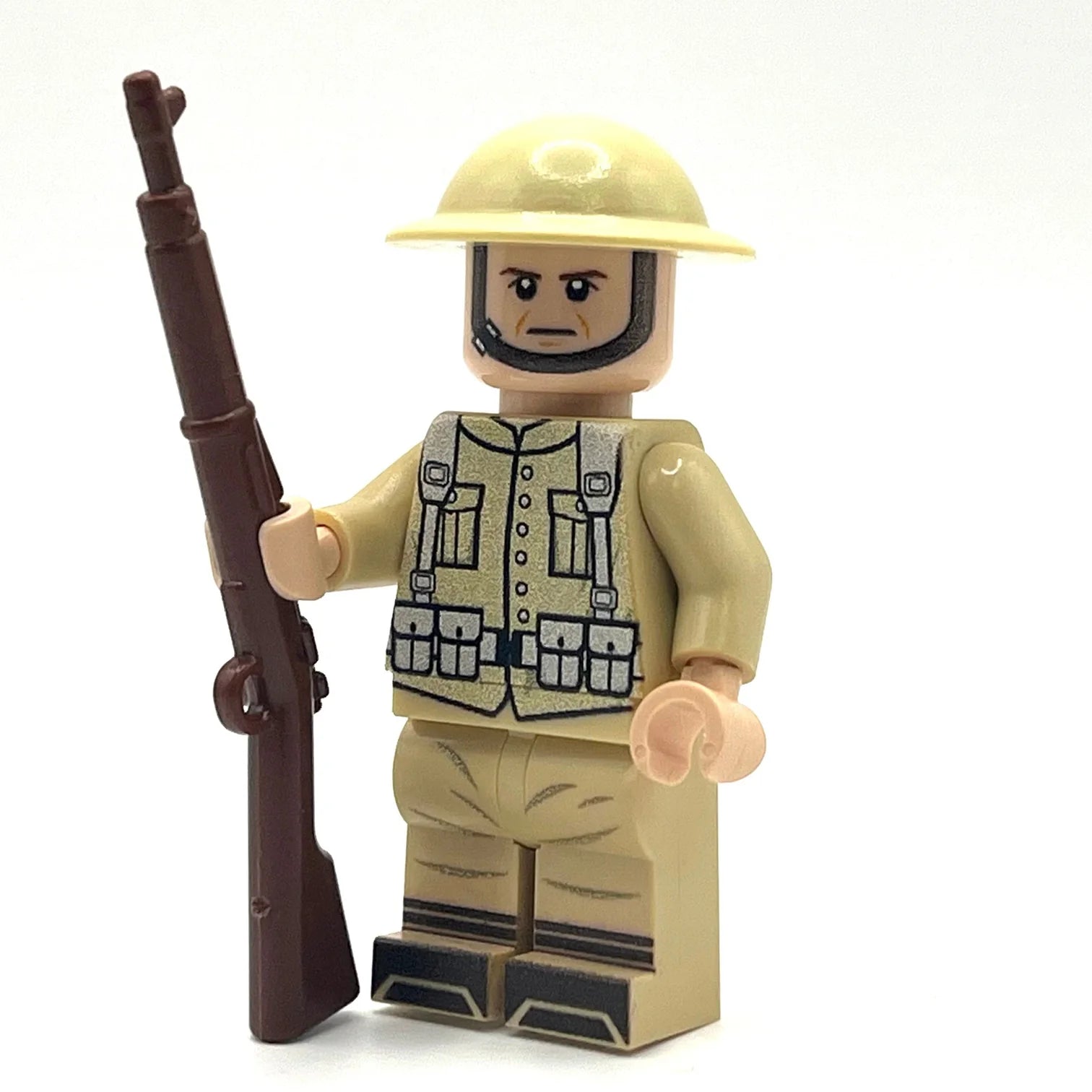 Custom WW1 American Doughboy Soldier Minifigure - Bricks At War
