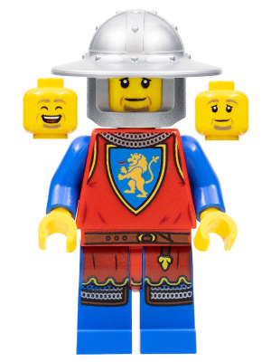 Lion Knight (Male, Flat Silver Broad Brim Helmet) - Official LEGO Castle Minifigure (2022)