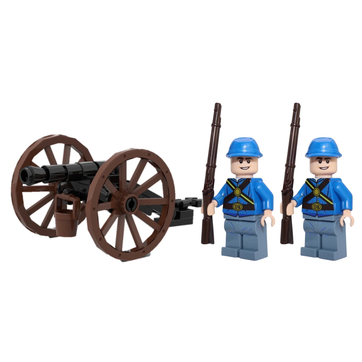 Custom Union Army Civil War Battlepack with Cannon and 2x Union Soldier Minifigures - Bricks At War