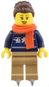 Woman in Dark Blue Ugly Christmas Sweater w/ Ice Skates - LEGO City Minifigure (2024)