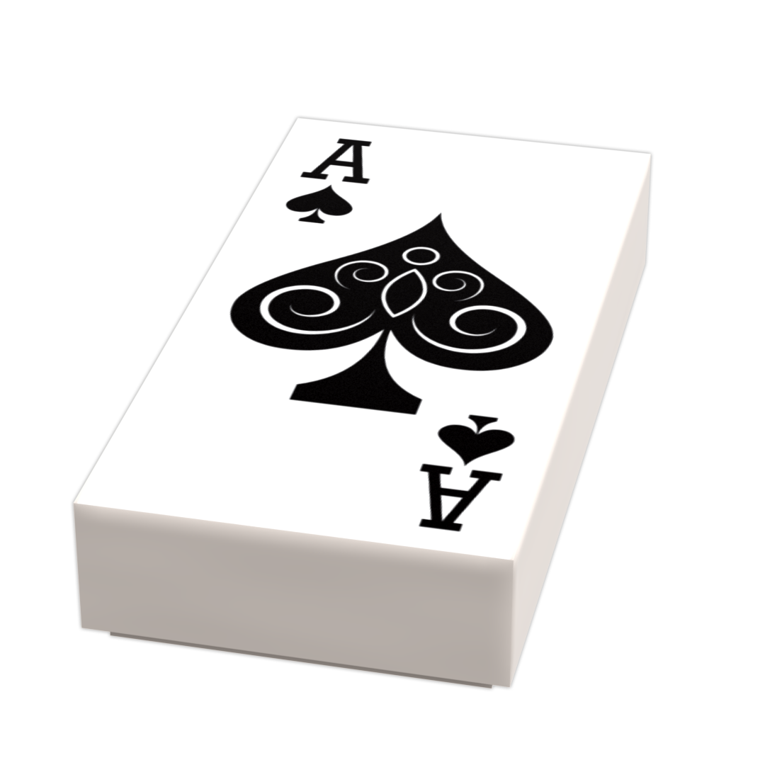 B3 Customs® Ace of Spades Playing Card (1x2 Tile)