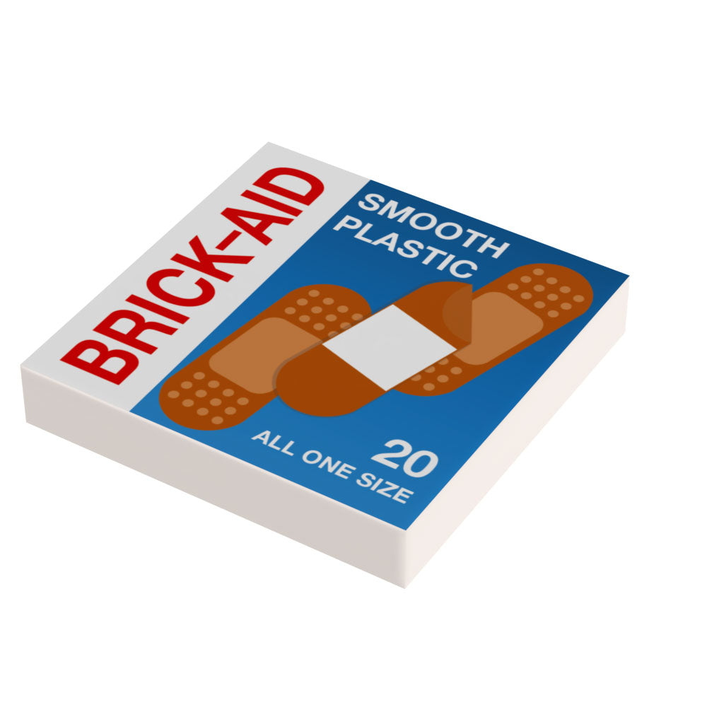 Brick-Aid, First Aid (2x2 Tile) made using LEGO parts - B3 Customs