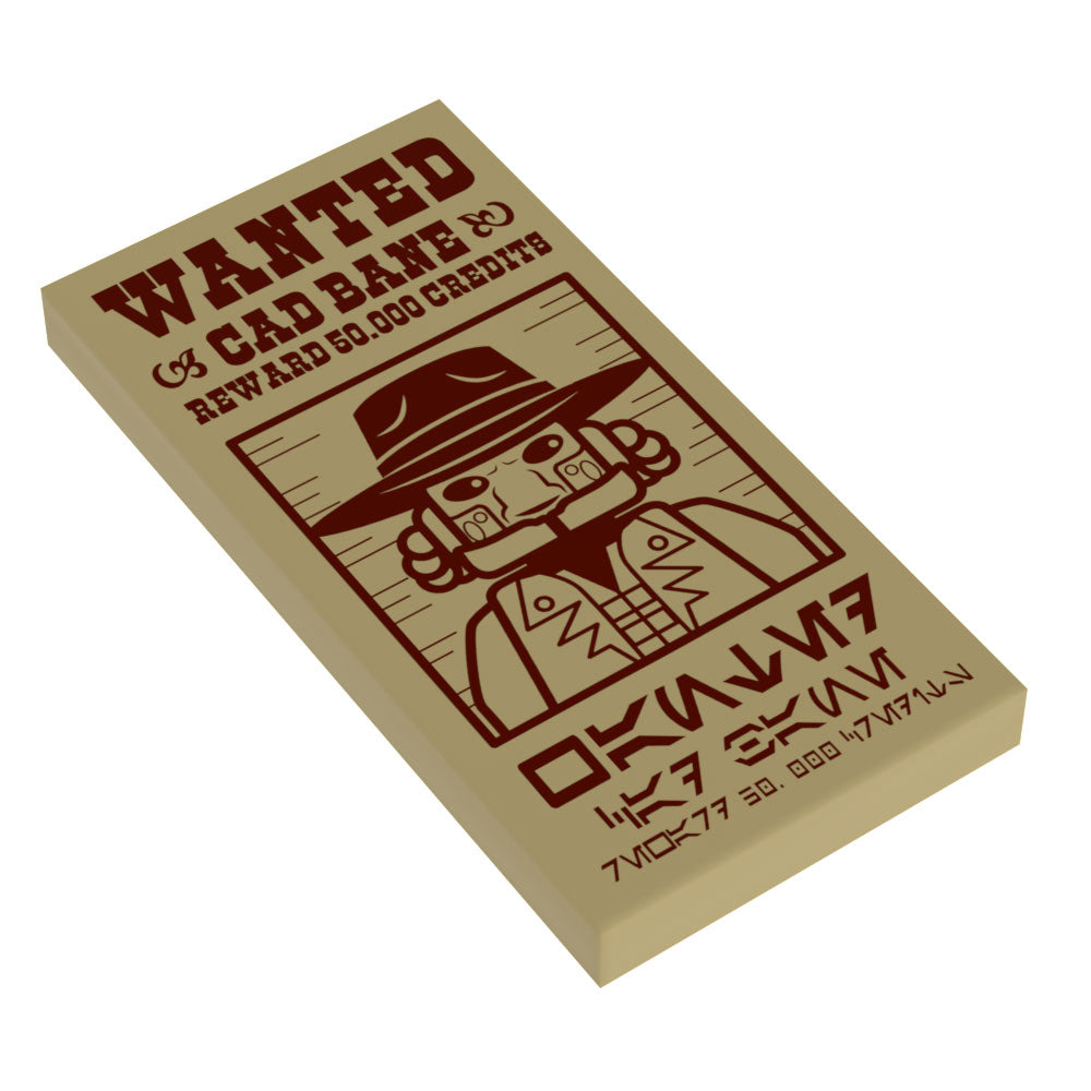 Cad Bane Wanted Poster (2x4 Tile) - B3 Customs