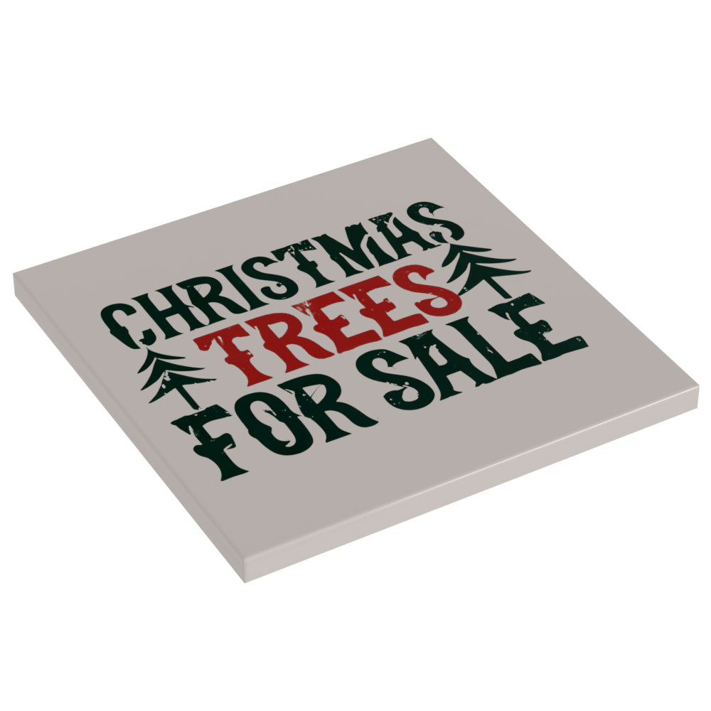 Christmas Trees for Sale Sign (6x6 Tile), B3 Customs made using LEGO parts