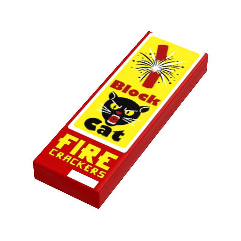 B3 Customs® Firecrackers Block Cat Minifig Fireworks, 4th of July