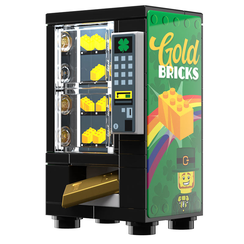 Gold Bars for Leprechauns St. Patrick's Day Vending Machine made using LEGO parts