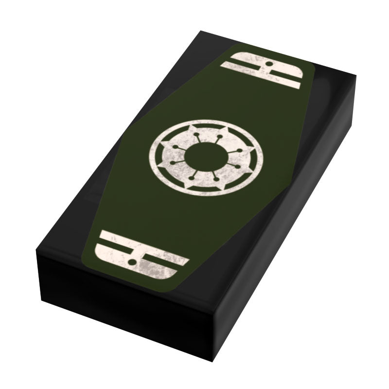 Green Commander Sabacc Card Custom Printed 1x2 Tile made using LEGO part - B3 Customs