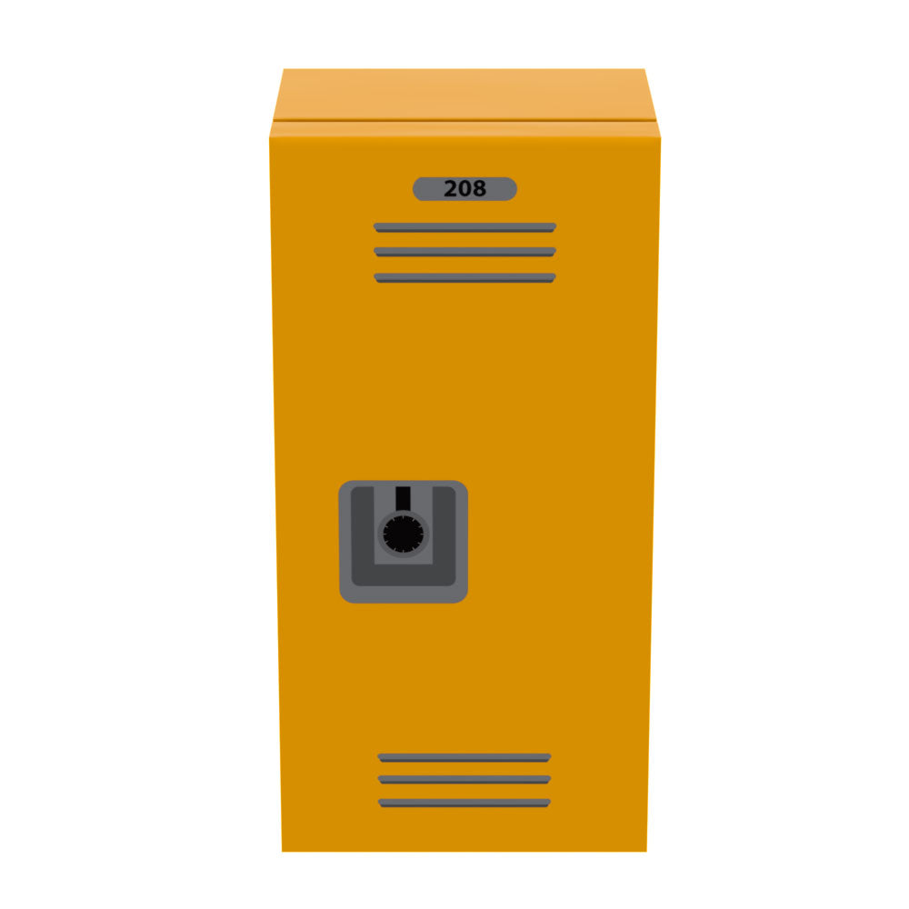 High School Locker (Plain) for Minifigs made using LEGO parts - B3 Customs
