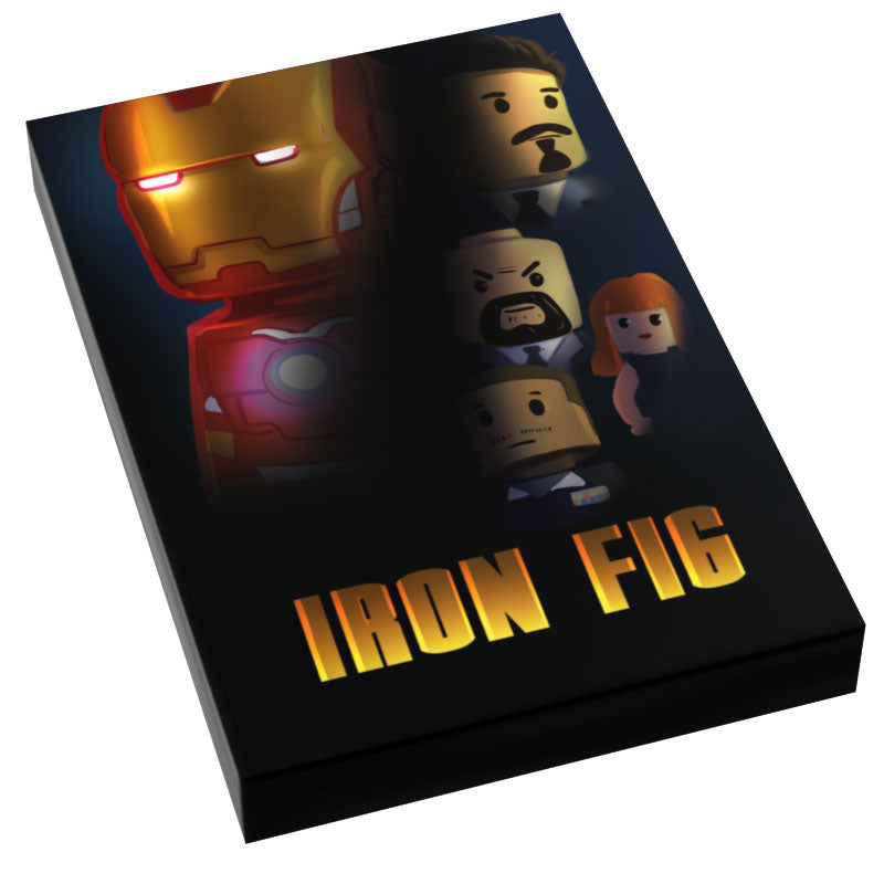 Iron Fig Movie Cover (2x3 Tile) made using LEGO parts - B3 Customs