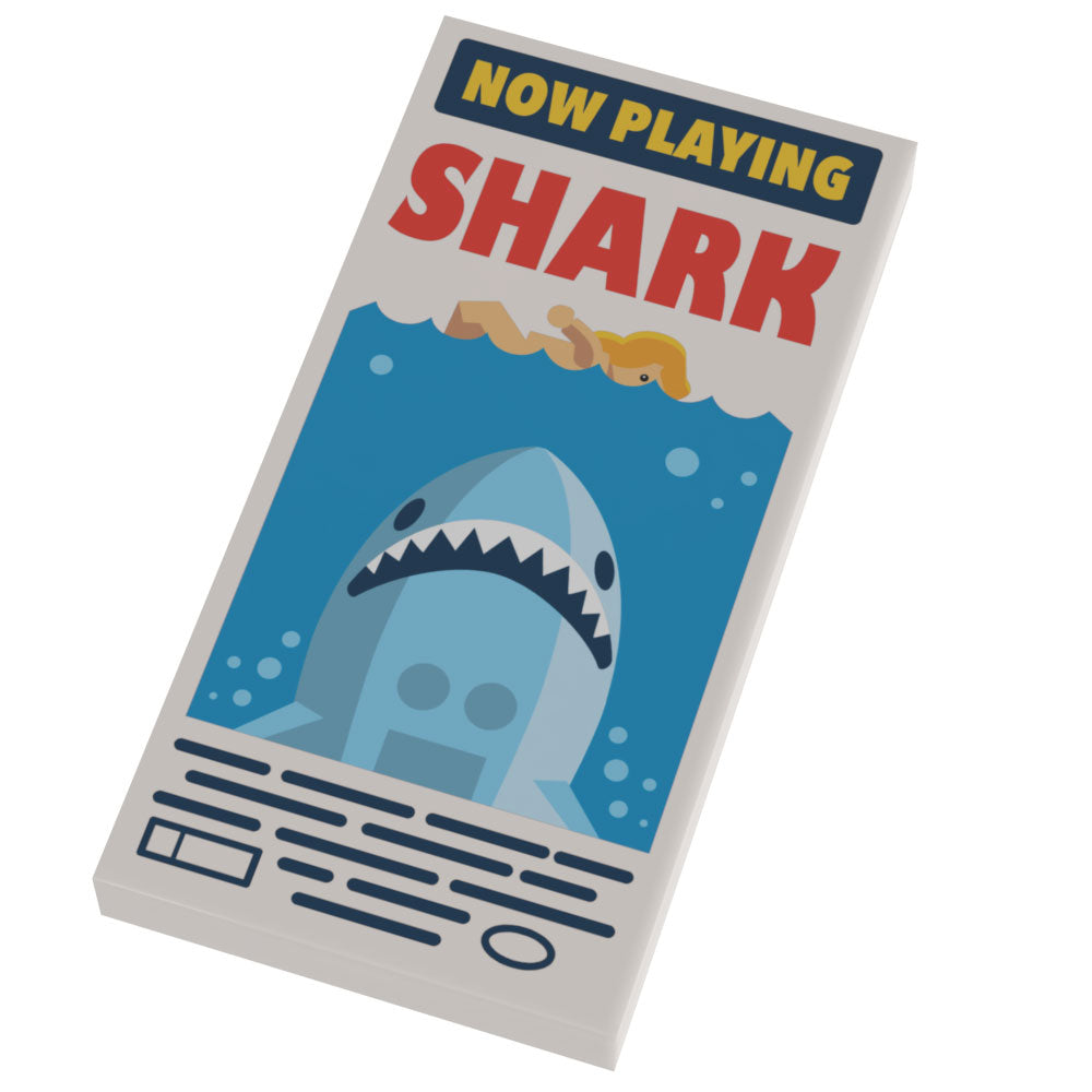 B3 Customs® Shark Now Playing Movie Poster (2x4 Tile)