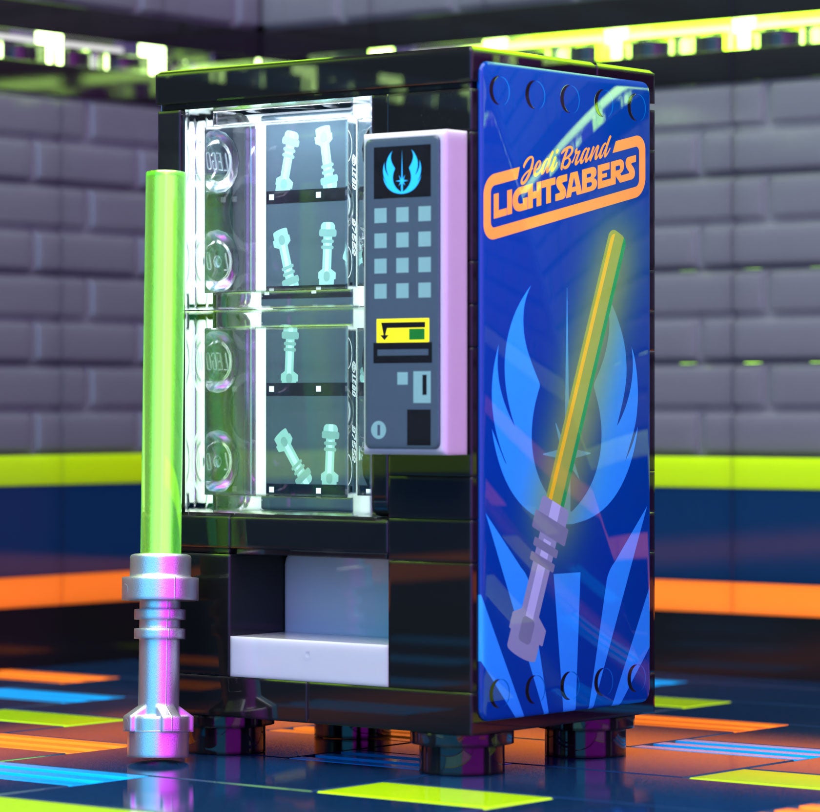 Jedi Lightsaber custom LEGO vending machine