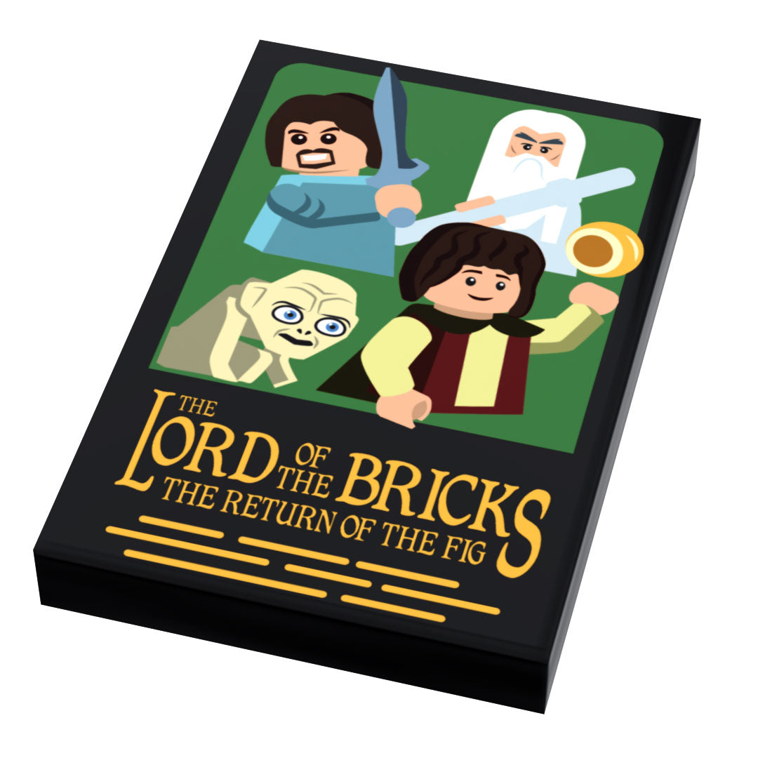 LOTR Lord of the Brick, Return of King Movie Cover (2x3 Tile) made using LEGO parts - B3 Customs