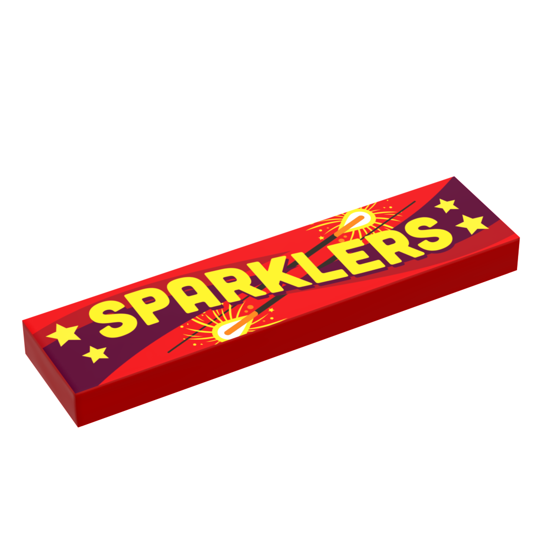 B3 Customs® Sparklers for Minifig Fireworks (1x4 Tile), 4th of July