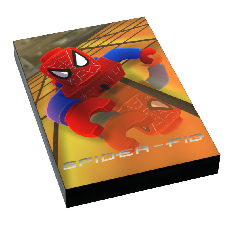 Spider-Fig Movie Cover (2x3 Tile) made using LEGO parts - B3 Customs