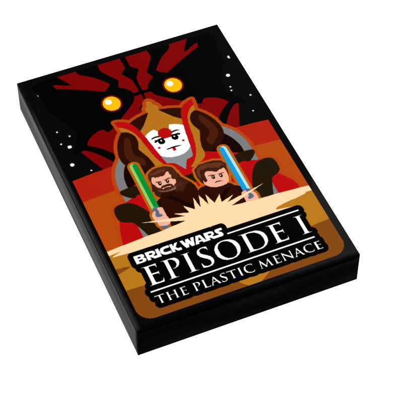 Brick Wars: The Plastic Menace (EP. 1) Movie Tile Cover (2x3 Tile) made using LEGO part - B3 Customs