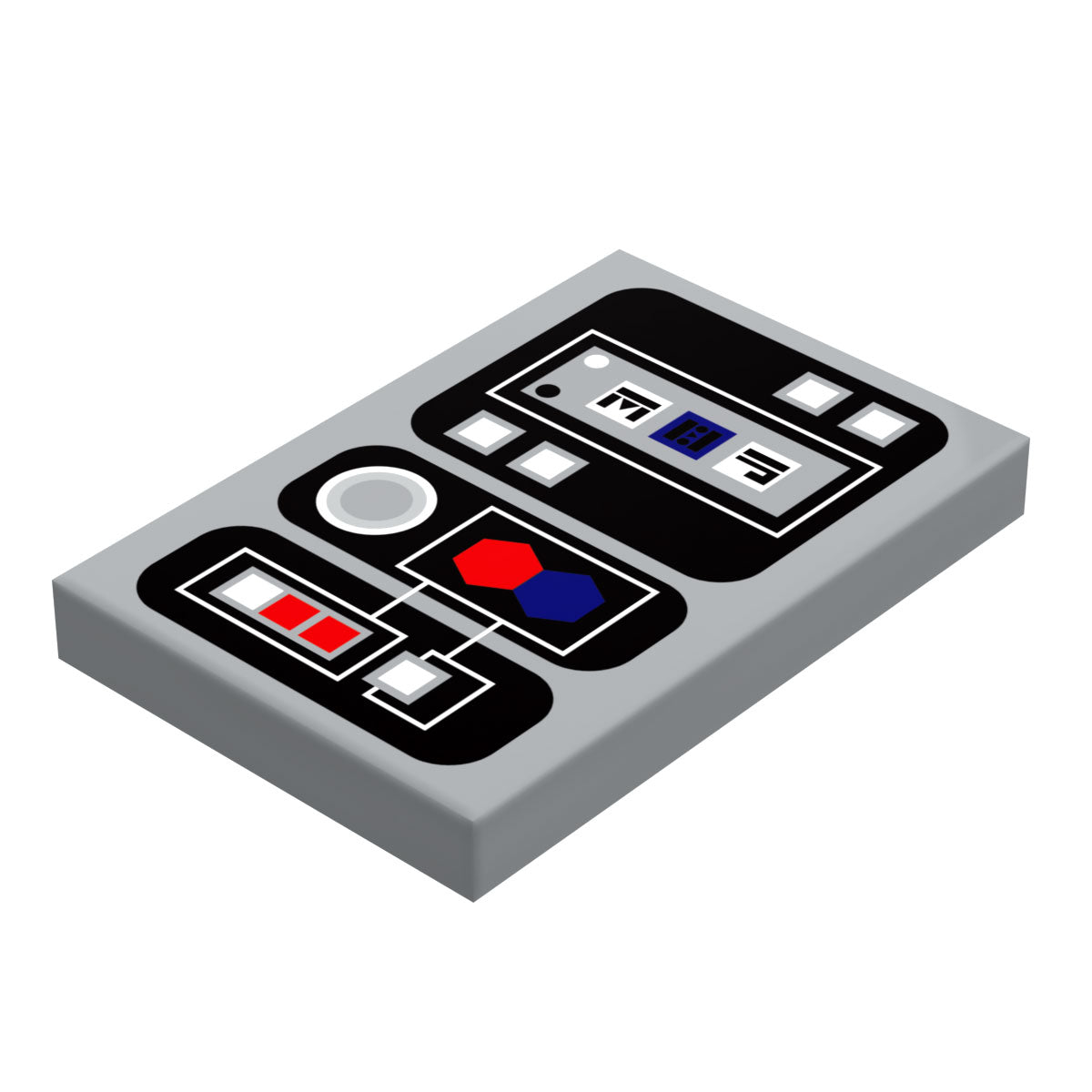 Control Panel #2 for Star Wars/Space (2x3 Tile) - B3 Customs using LEGO parts
