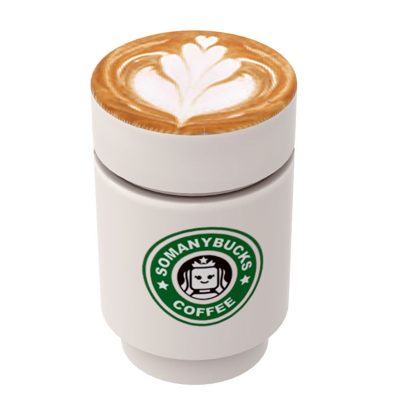 Custom LEGO Starbucks with Leaf Foam Design Coffee Cup for LEGO minifigures
