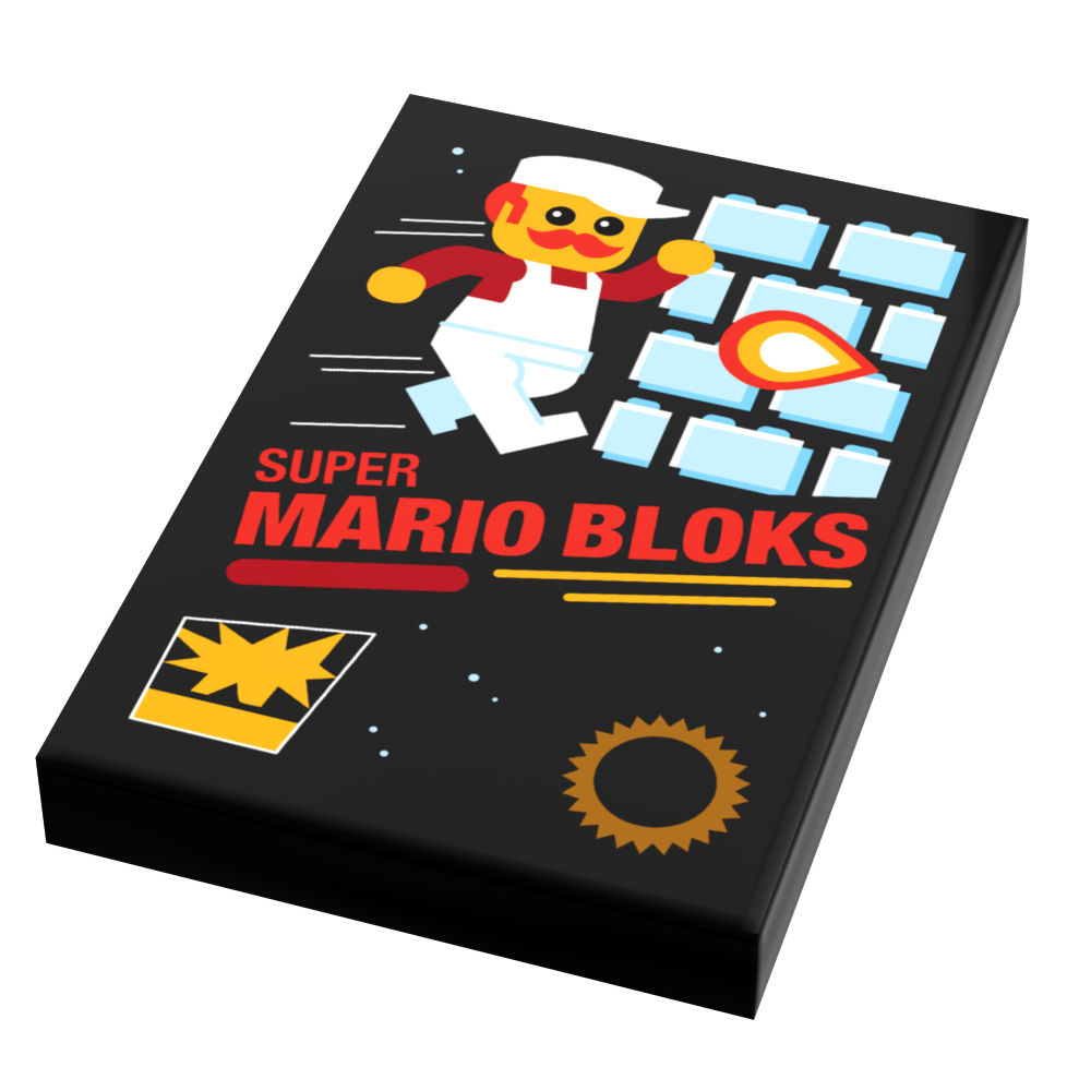 B3 Customs® Super Mario Bloks Video Game Cover (2x3 Tile)