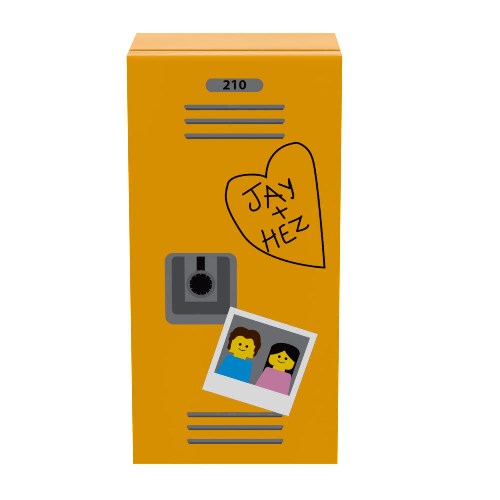 High School Locker (Sweetheart) for Minifigs made using LEGO parts - B3 Customs