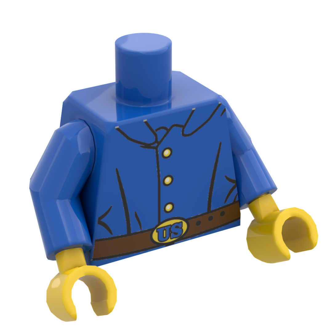 Custom Printed LEGO Civil War Union Soldier Torso