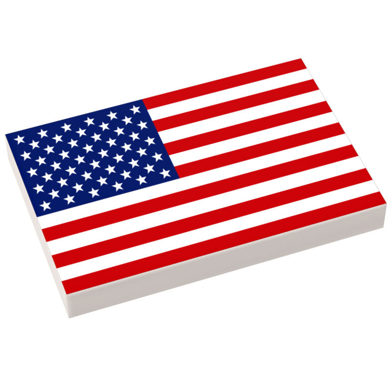 United States of America Flag (USA) (2x3 Tile) made using LEGO part - B3 Customs