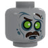 Zombie #5 Minifig Head w/ Mustache made using LEGO parts - B3 Customs