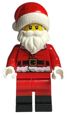 Santa Claus (Black Boots, Candy Cane on Back) - LEGO City Minifigure (2021)