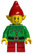 LEGO Christmas Elf (Red Hat, Green Scalloped Collar) Minifigure (2021)