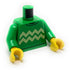 Torso, Bright Green Sweater with Tan Zigzag Lines Pattern - Official LEGO® Part