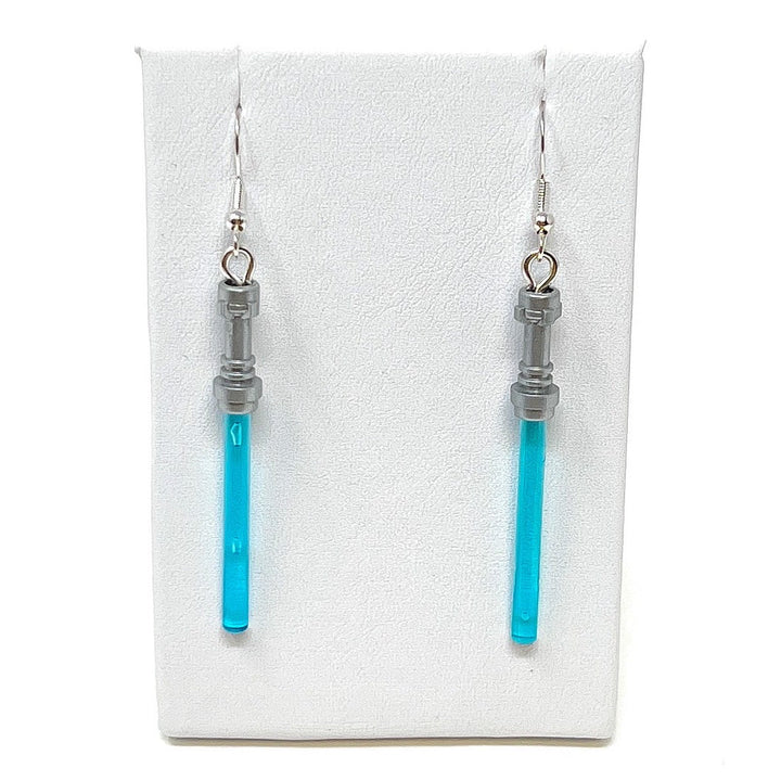 Blue Lightsaber Earrings made from LEGO Parts