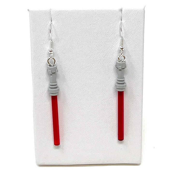 Red Lightsaber Earrings made from LEGO Parts