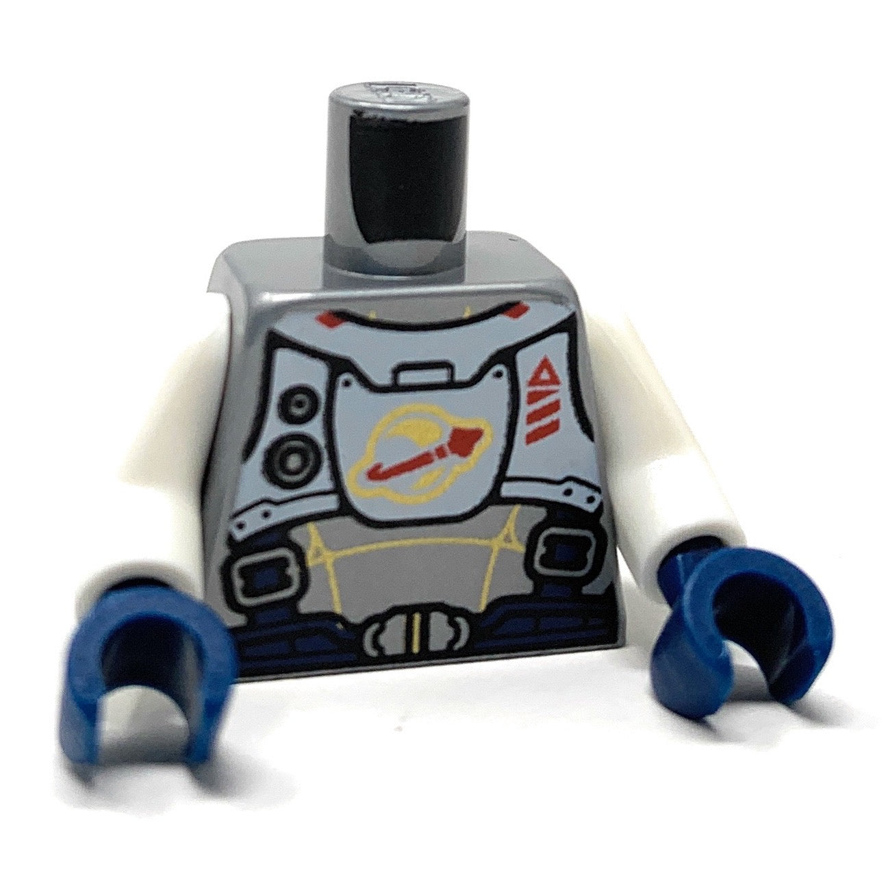 Torso Spacesuit w/ Gold Lines, Dark Blue Harness + Silver Buckles with Classic Space Logo Pattern  - Official LEGO® Part