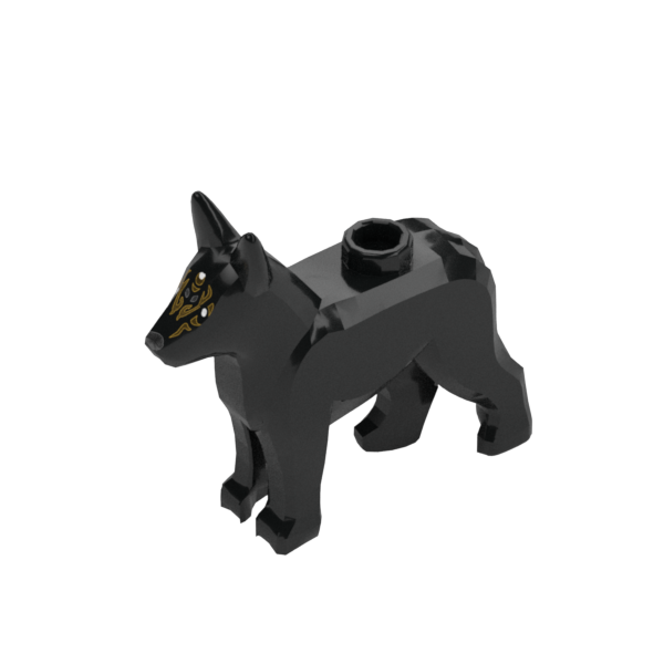Dog (Black, Alsatian with Gold on face) - Official LEGO® Part