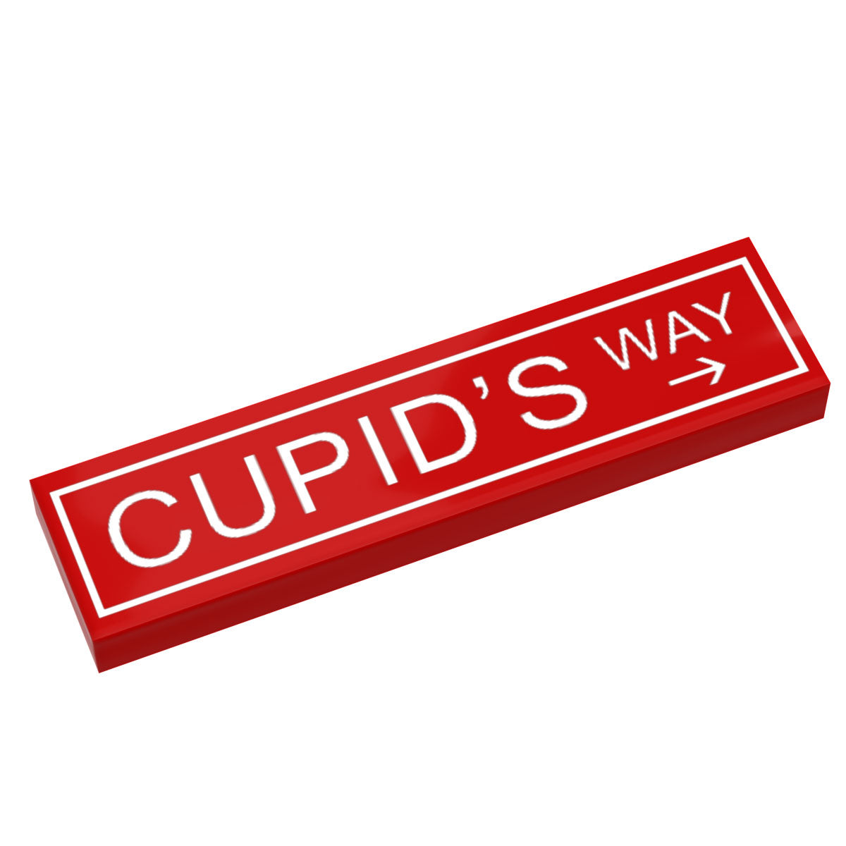 Cupid's Way Street Sign made with LEGO part (1x4 Tile) - B3 Customs