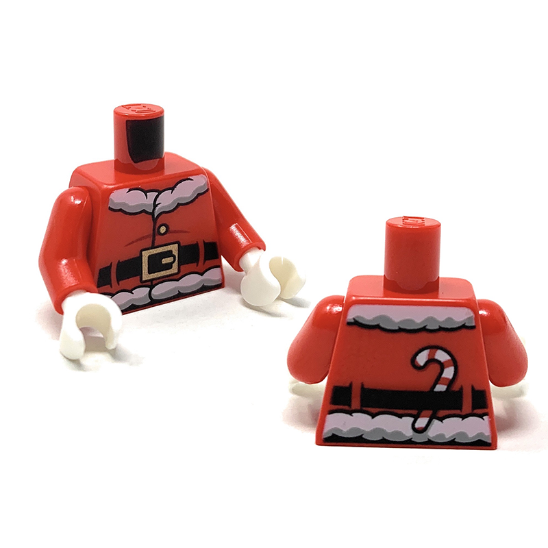 Red Santa Clause Torso w/ Candy Cane on Back - Official LEGO® Part