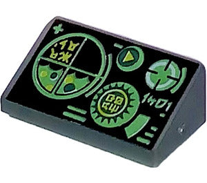 Green Gauges Radar Screen (1x2 Slope, Dark Bluish Gray) - Official LEGO® Part