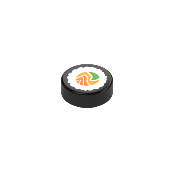 Round sushi roll lego piece