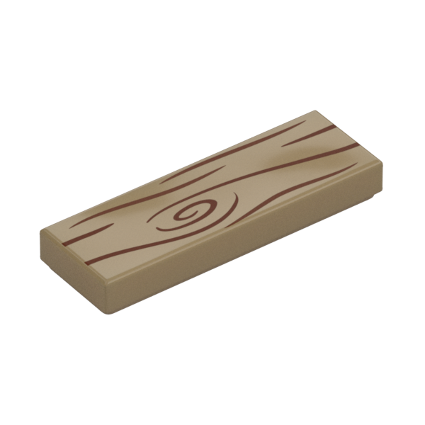 Wooden lego block with a natural grain pattern 