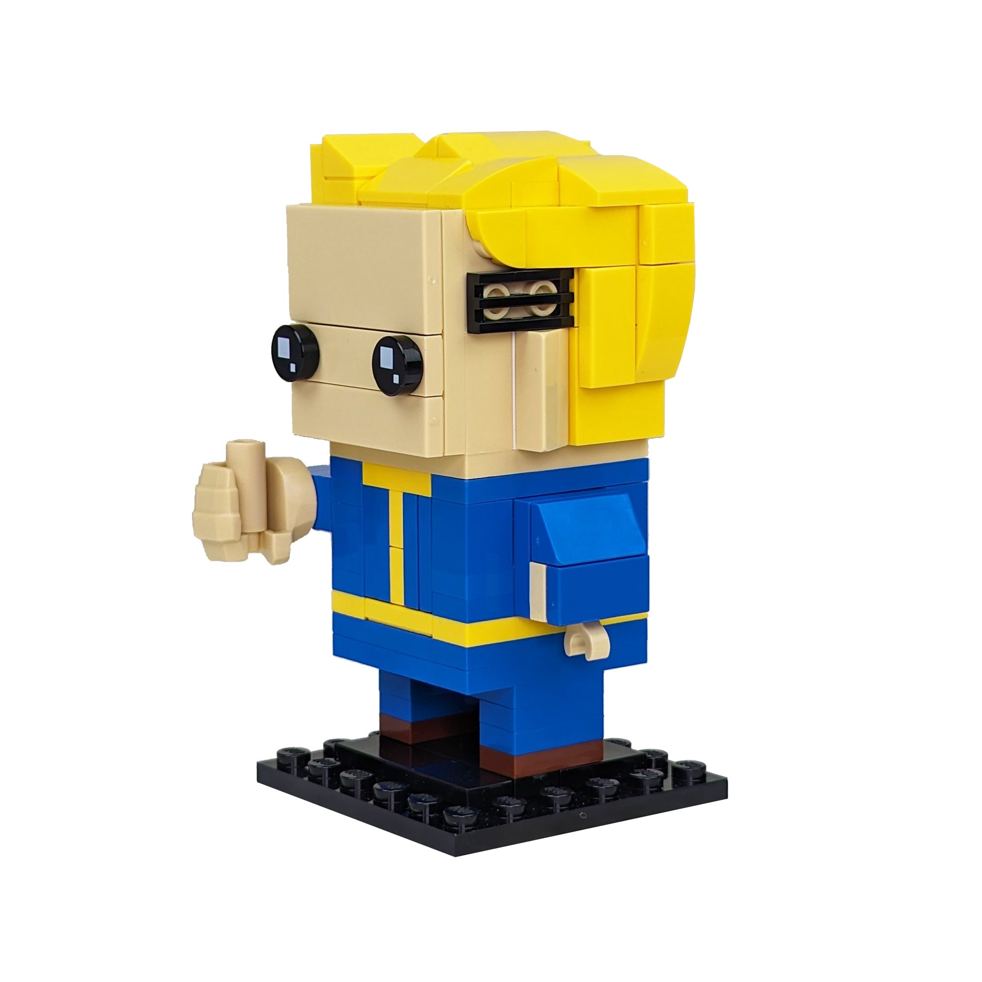 Vault Boy Vault Tec Brickheadz made using LEGO parts