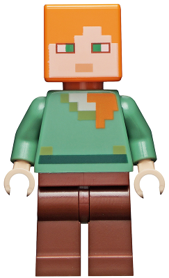 Alex (Brown Pants, Green Shirt) - LEGO Minecraft Minifigure (2021)