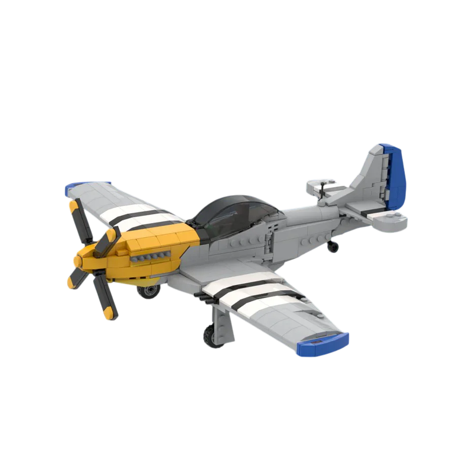 P-51 Mustang - WWII US Fighter Aircraft with WWII US Pilot Minifigure - Bricks At War