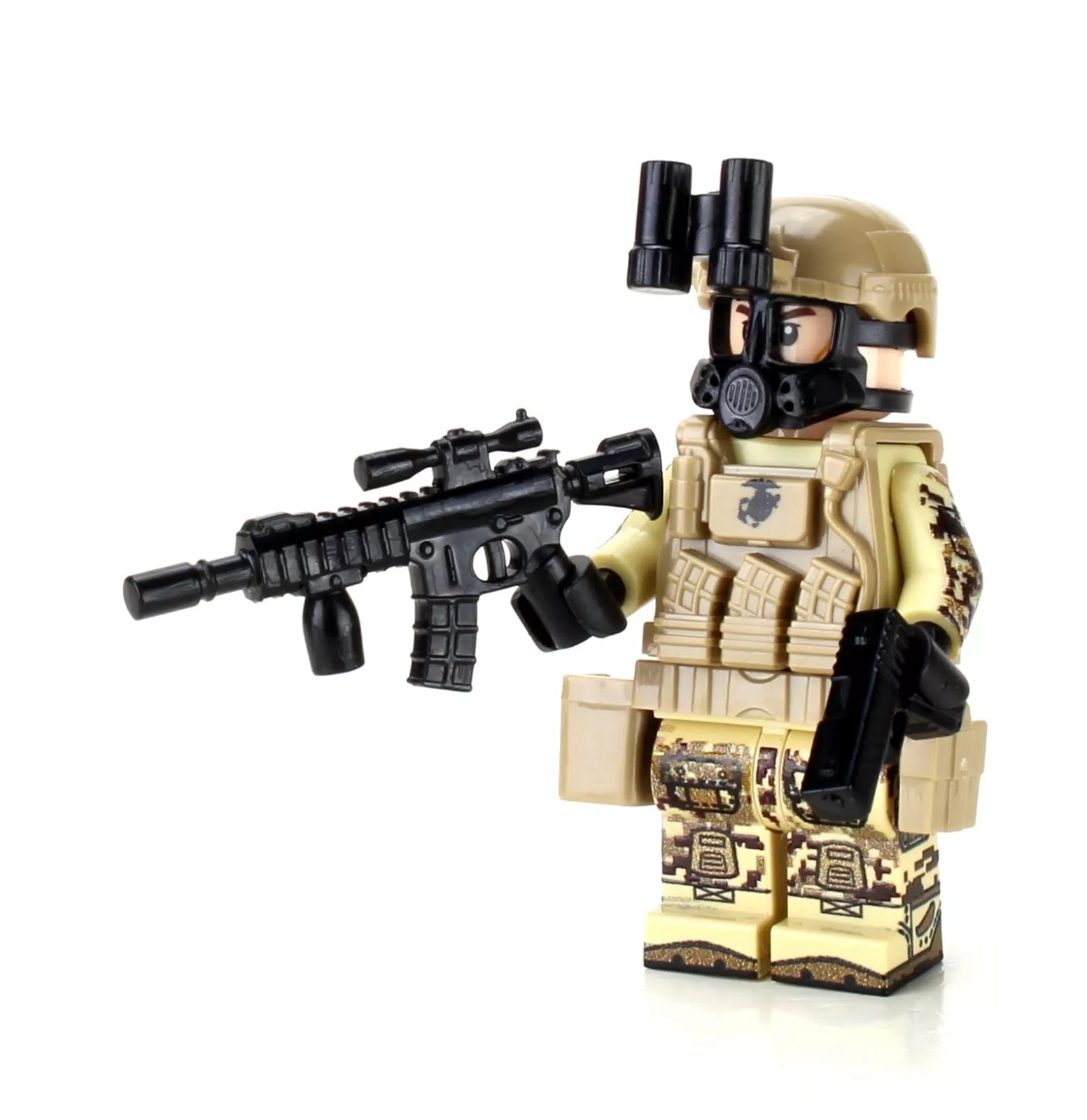 Custom LEGO Marine Corps Desert MARPAT Chemical Warfare Soldier
