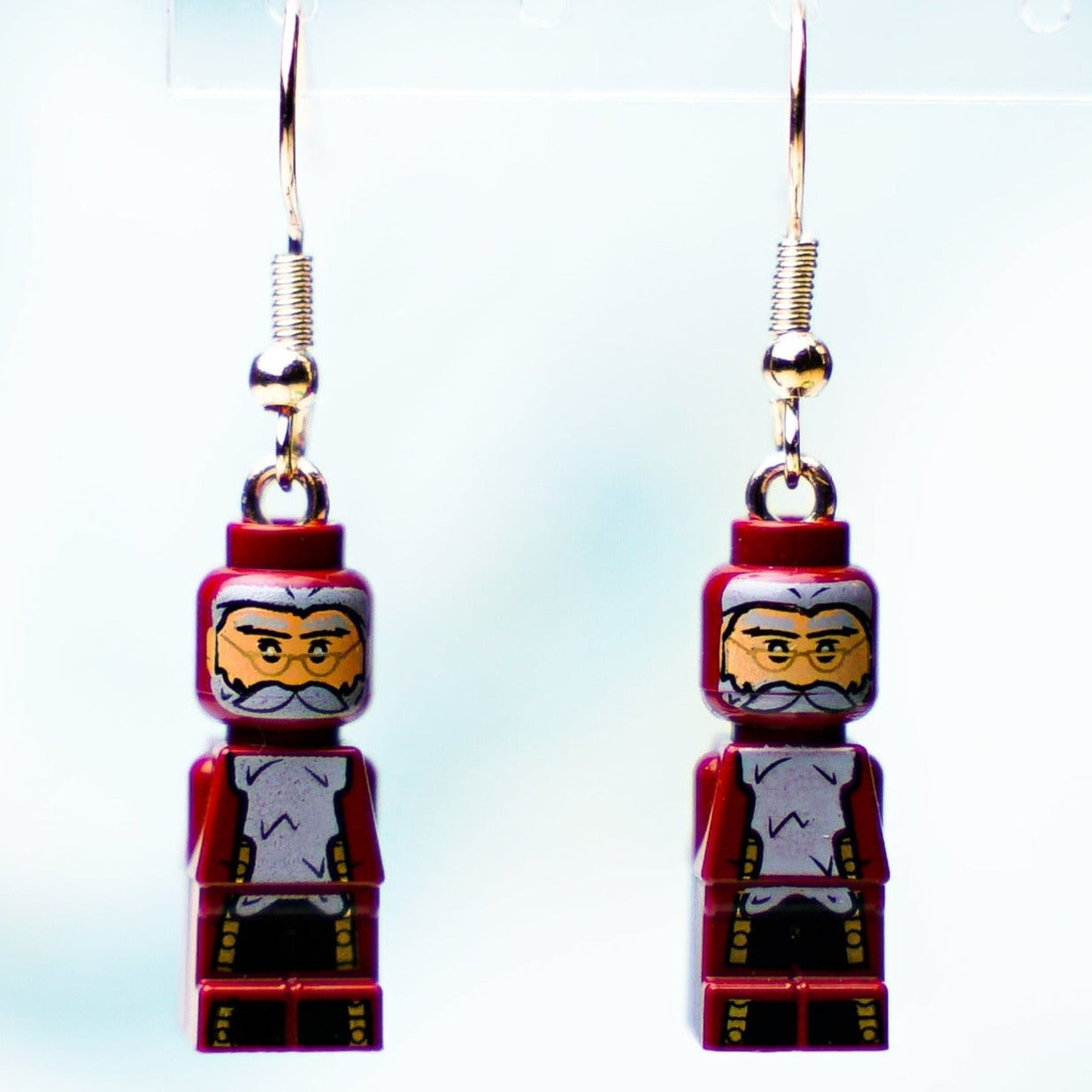 StudBee - Micro Dumbledore Wizard Earrings | Handcrafted with Authentic LEGO® Bricks | Harry Potter