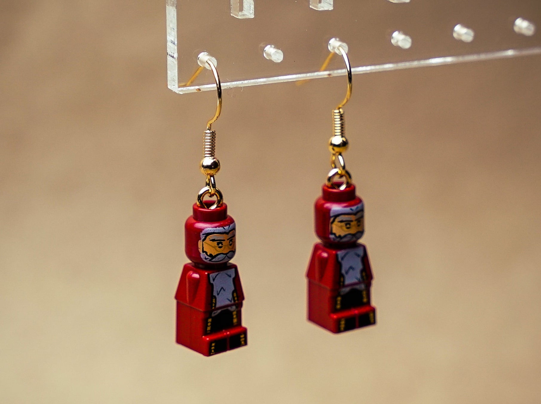 StudBee - Micro Dumbledore Wizard Earrings | Handcrafted with Authentic LEGO® Bricks | Harry Potter