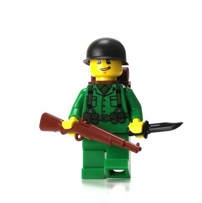 World War 2 US Army Soldier (w/ Rifle) - Custom Military Minifig