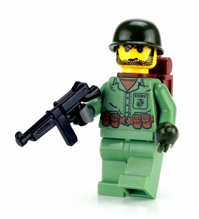 WW2 Marine Soldier Minifig made with LEGO parts