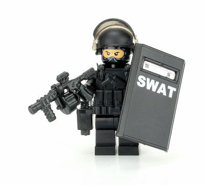 Riot Control Swat Police Officer Minifig made with LEGO parts